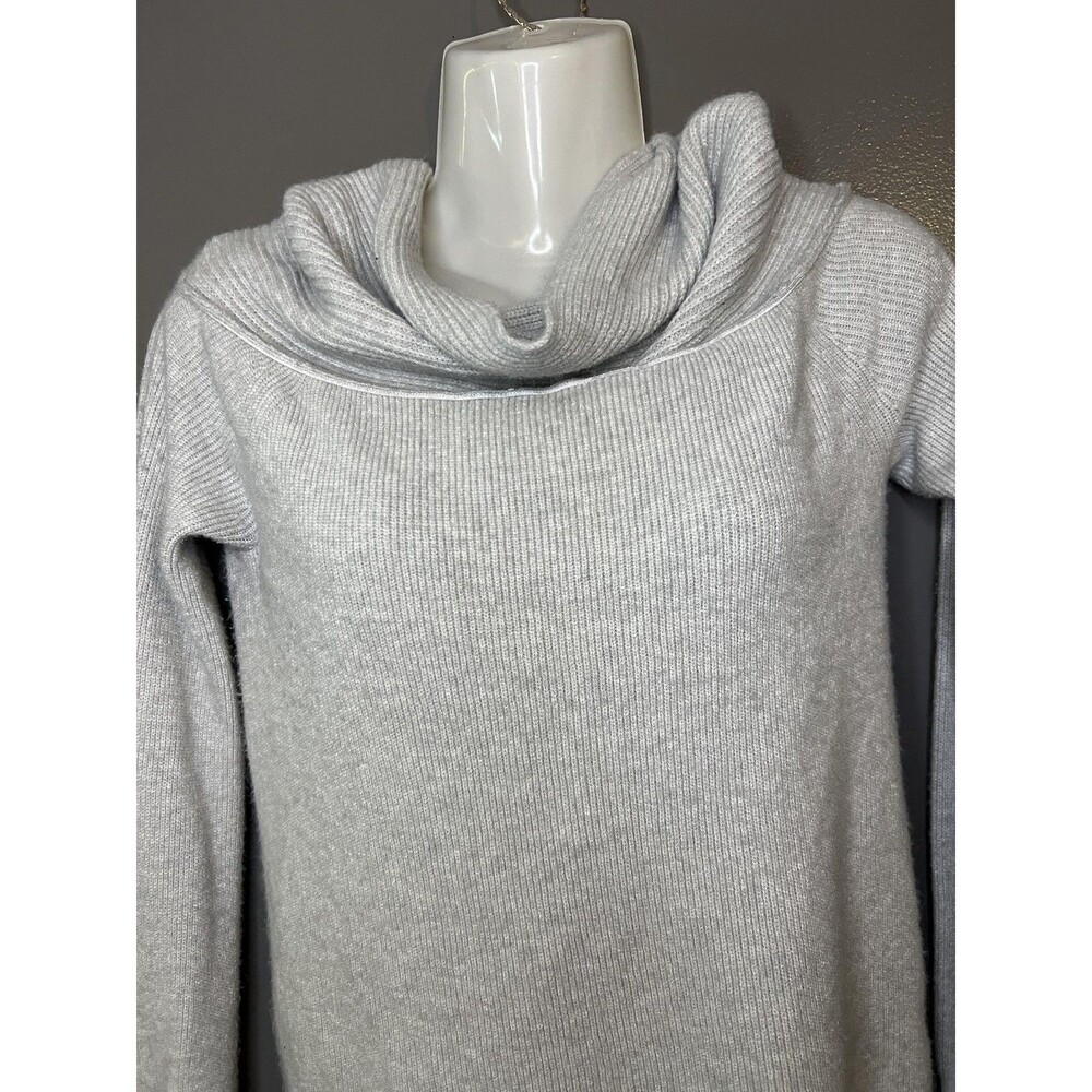 Leith Sweater Womens Small Gray Cowl Neck Ribbed Knit Pullover Soft Cozy